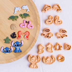 Ozean Thema Ton Ausstecher Set | Meerestier und Strand Designs | Polymer Clay Ohrring und Fondant Cutter | Süßer Sommer DIY Tool