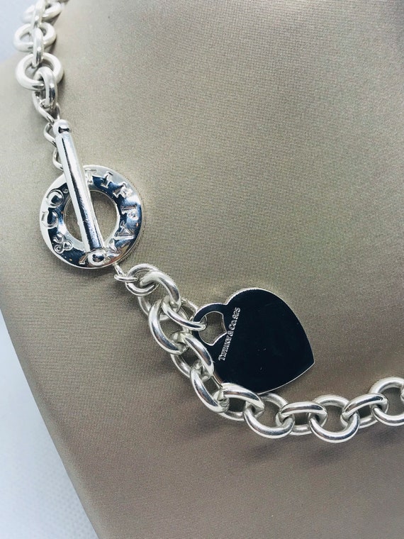 Tiffany & Co. Silver 16”long Heart Toggle Necklace, 9.70MM - Etsy