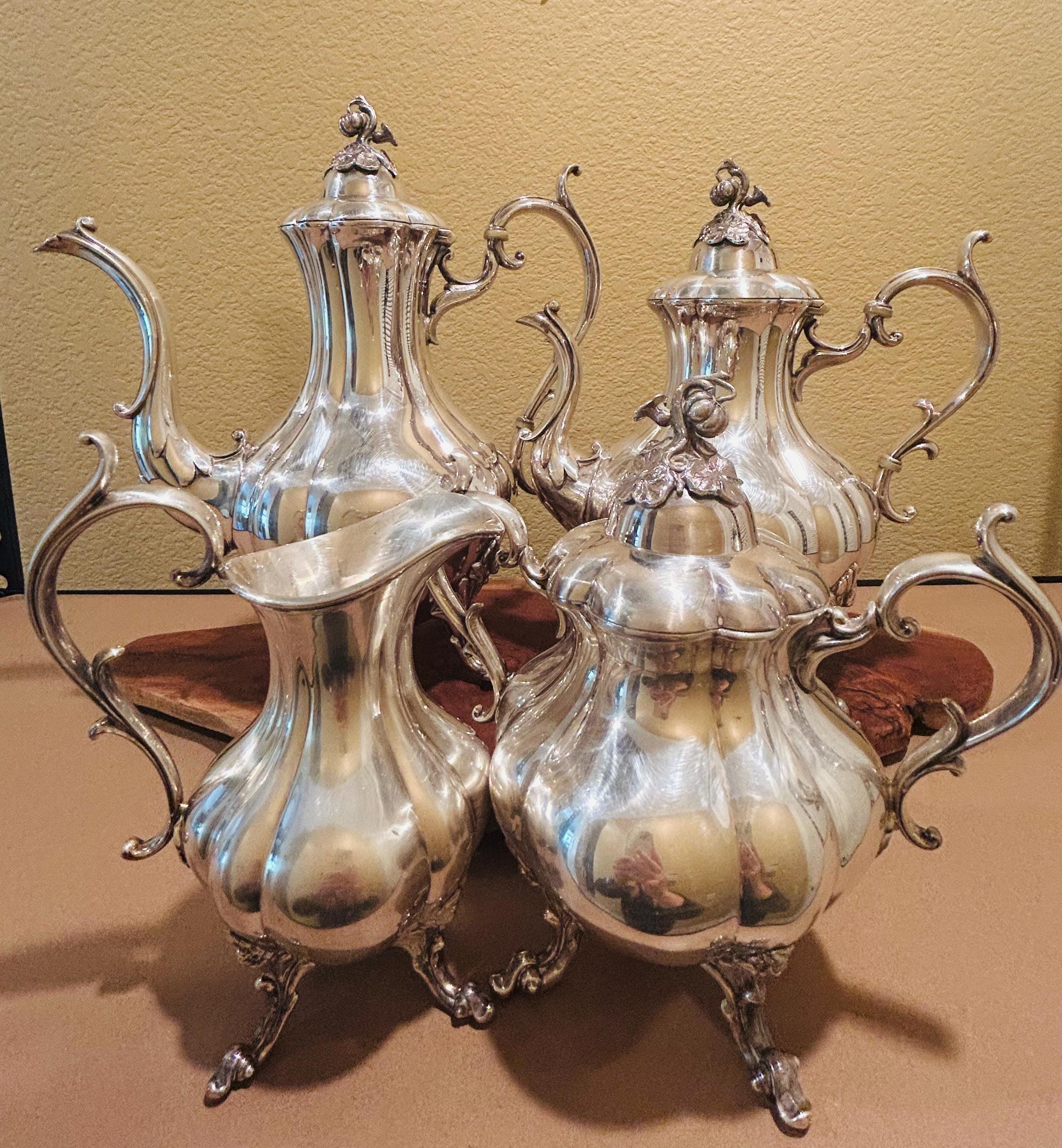 Vintage Reed & Barton Silver Plated Coffee Tea Set, Winthrop 1795