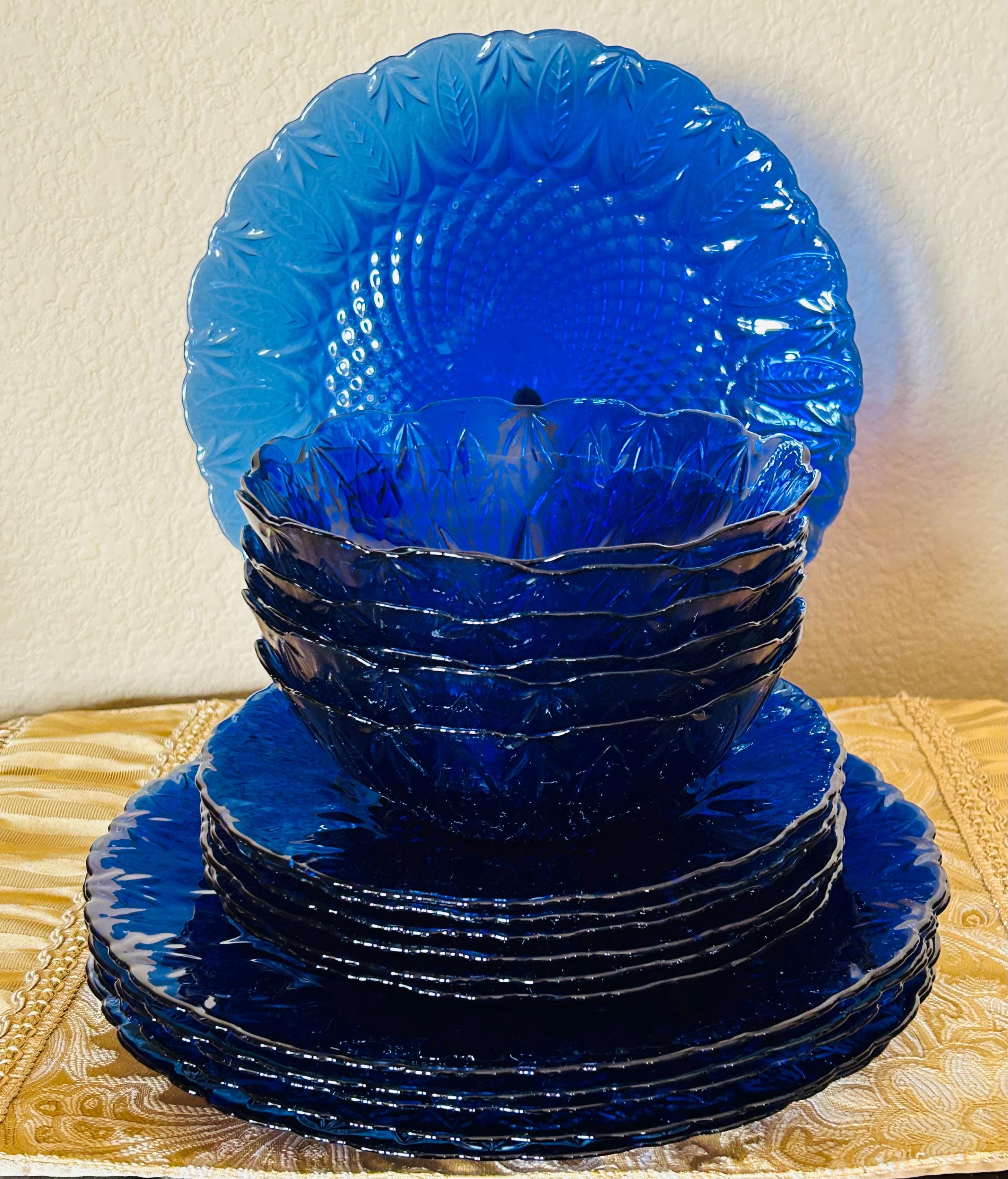 Blue Dinnerware Set for 6 - Etsy