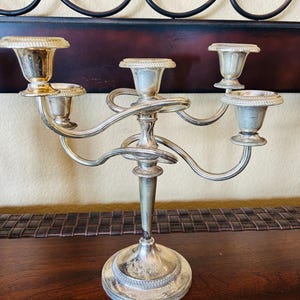 Made In England, Electro Plated Zinc, Silver Plated, 5 Arm Candelabra - Circa 1970s