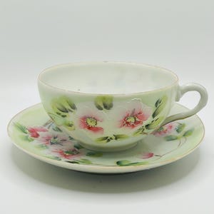 Nippon HandPainted Porcelain Tea Cup & Saucer Set