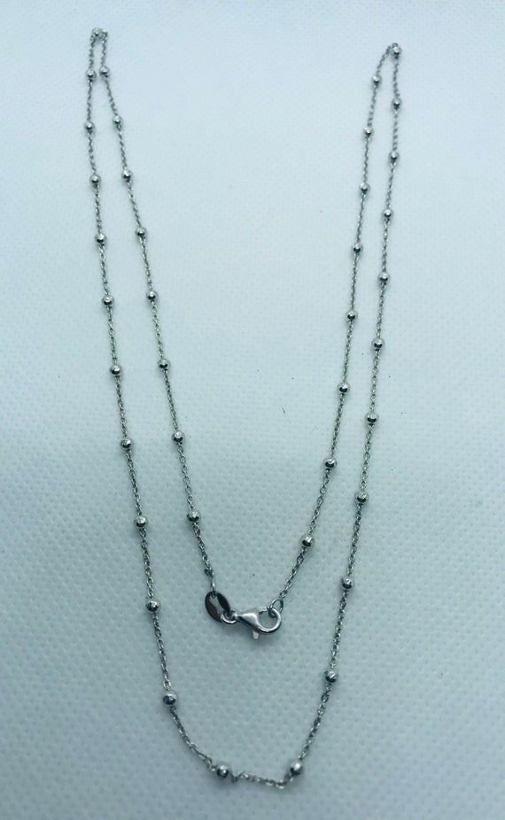 Silver 24” Long Vintage Rolo Beaded Chain