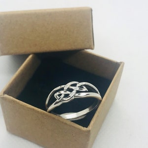 Silver WH Wheeler Celtic Knot Ring, Size 8 3/4