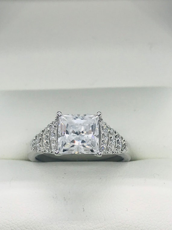 Ross Simons Silver Asscher Cut Cubic Zirconia Rin… - image 2