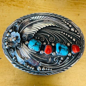 Navajo Coral Buckle - Etsy