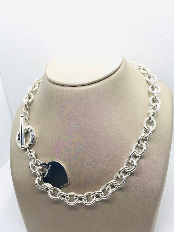 Tiffany & Co. Silver 16”long Heart Toggle Necklace, 9.70MM - Etsy