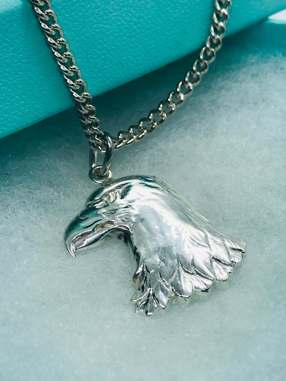 Tiffany & Co. Rare Sterling Bald Eagle Pendant With 2… - Gem