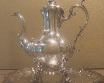 Vintage Reed & Barton Silver Plated Coffee Tea Set, Winthrop 1795