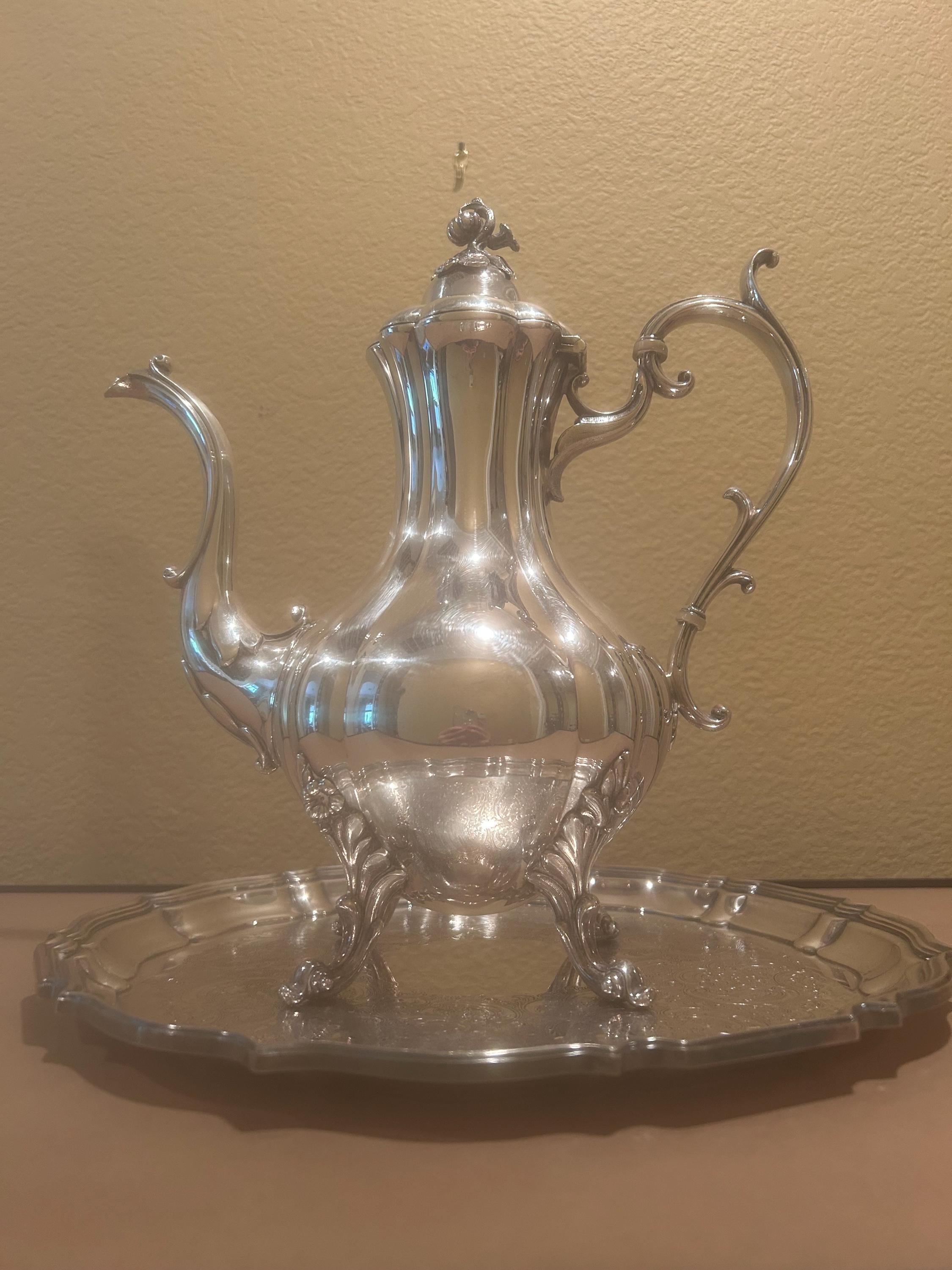 Vintage Reed & Barton Silver Plated Coffee Tea Set, Winthrop 1795