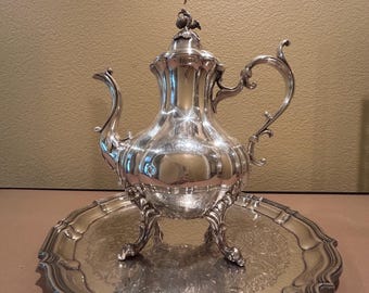 Vintage Reed & Barton Silver Plated Coffee Tea Set, Winthrop 1795