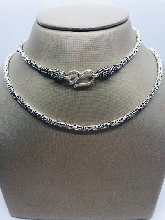 Silver Byzantine 3.30mm Thick, 24” Long Chain Neck