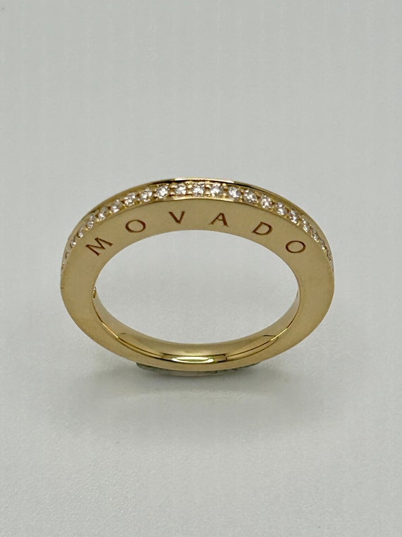 18 Karat Yellow Gold Movado Diamond Band Size 7 Etsy