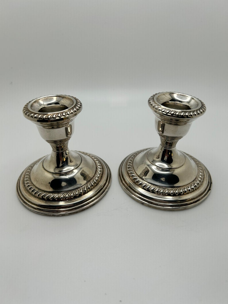 Empire Sterling Silver Weighted Candlestick Holders, 3 Tall Etsy