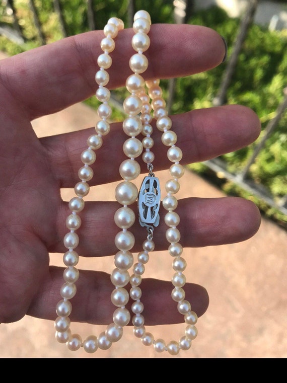 89 Graduated Vintage Pearl Necklace - Etsy