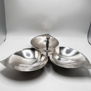 Silver Plated F.B. Rogers Silver Co. Three Leaf Candy Dish