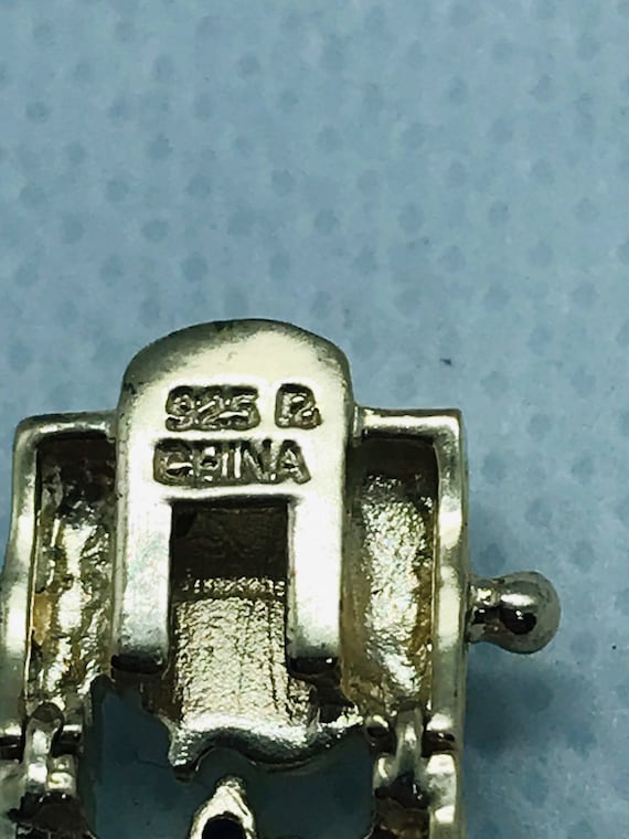 Silver Gold Plated Floral Bracelet, Ruby, Emerald… - image 8