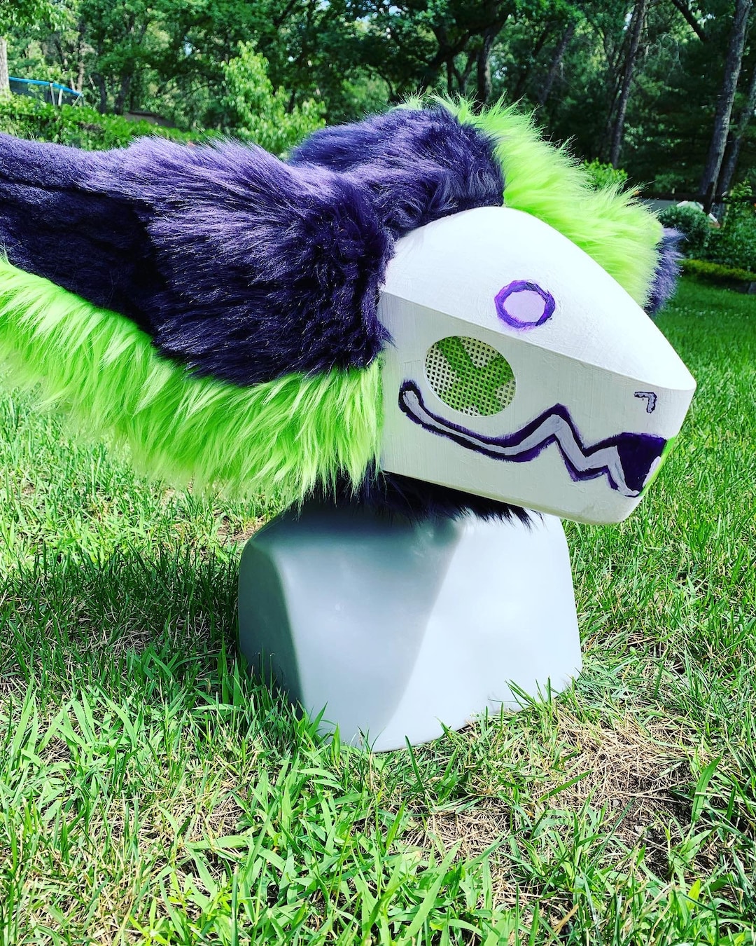 Green and Purple Protogen Fursuit Head Medium to High Quality Etsy