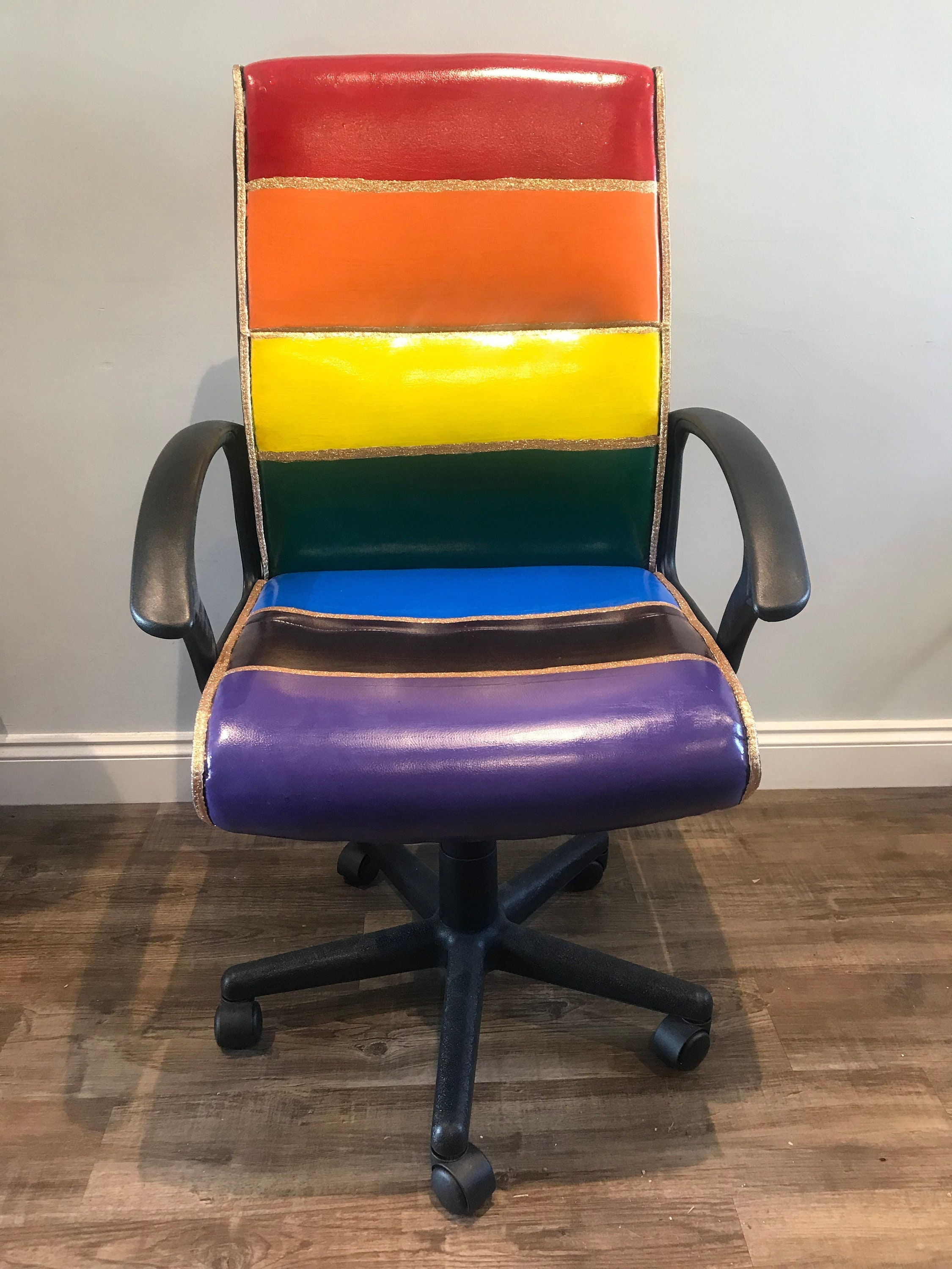 Rainbow Office Desk Chair Etsy Australia