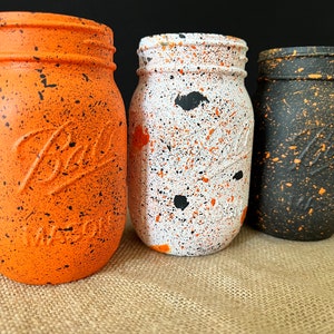 Halloween Centerpiece Mason Jars/Pumpkin/Home decor/Fall decor/Fall/Halloween/Halloween decor/October/Spooky/Orange/Black/Mason Jars image 2