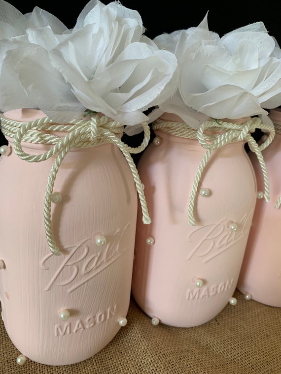 Our best selling Haley Jar in a perfect, pearly pink. The ultimate vessel  for wedding season, birthdays or it's a girl!…