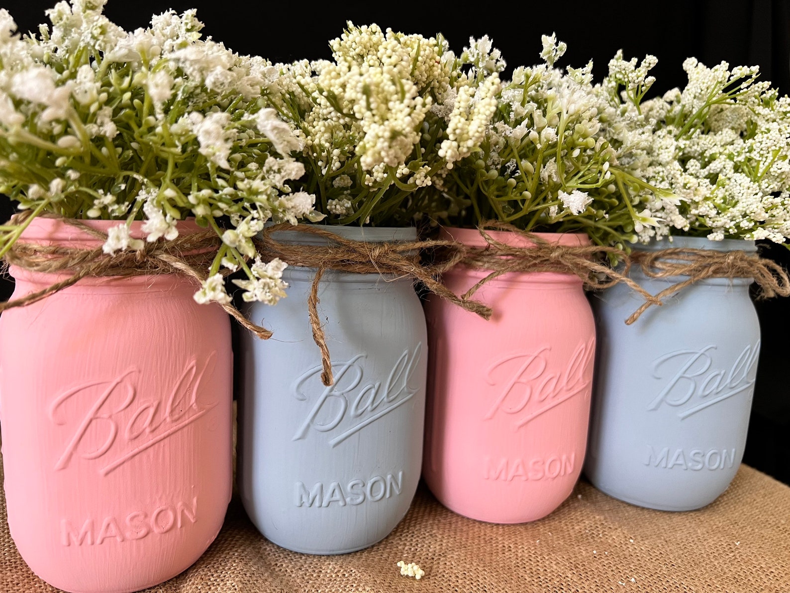 Gender Reveal Mason Jar Set/mason Jars/centerpieces/vases/flowers