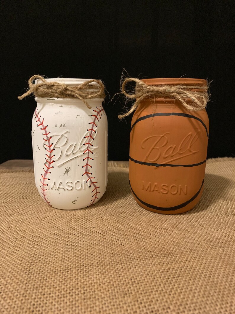Sports Mason Jars Set of Etsy