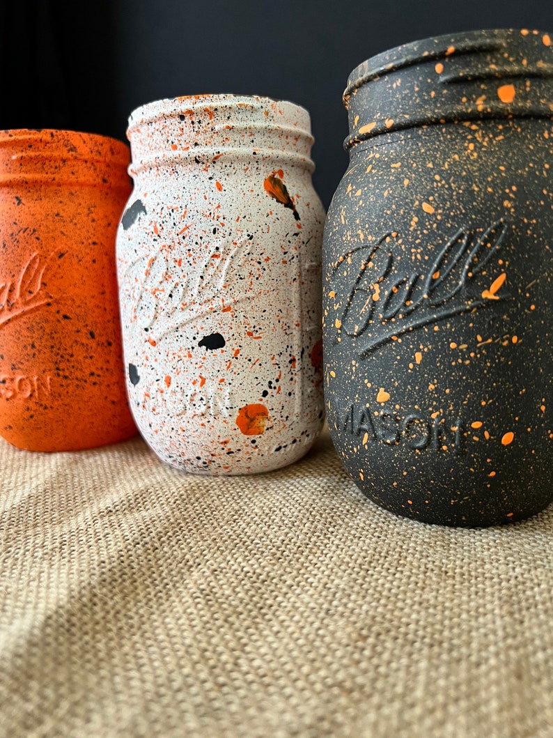 Halloween Centerpiece Mason Jars/Pumpkin/Home decor/Fall decor/Fall/Halloween/Halloween decor/October/Spooky/Orange/Black/Mason Jars image 3