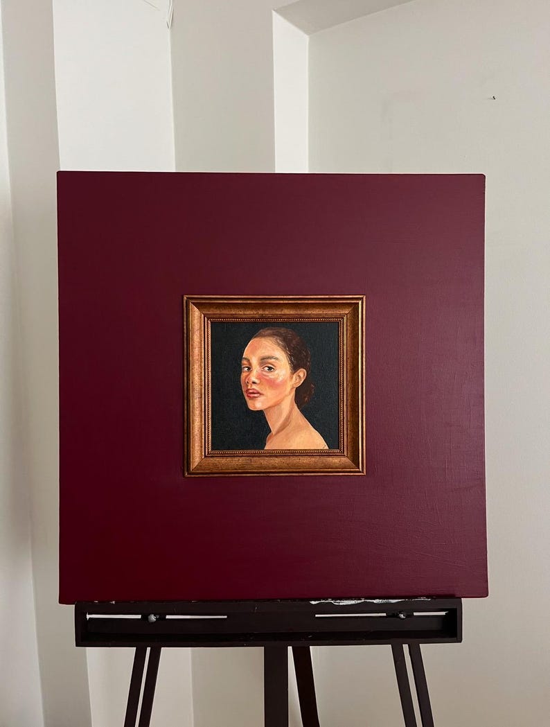 Handmade Portrait Oil Painting on Canvas – 80x80 Cm Framed - Etsy