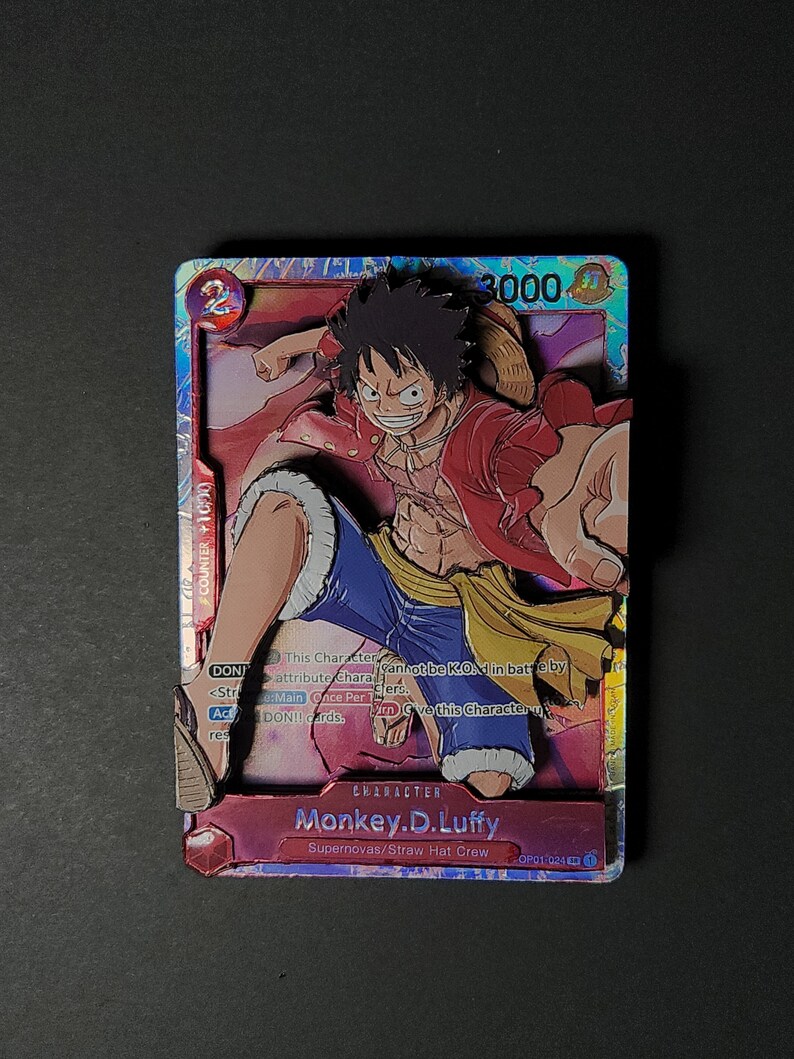 ONE PIECE TCG Luffy Character 0P01024 3D Card Shadowbox Etsy