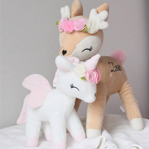 Cuddly toy unicorn white personalized, gift birthday, unicorn with name, gift birth, cuddly toy unicorn, unicorn, Easter