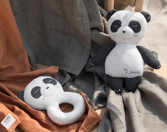 Baby Bello Panda personalisiert mit Namen | Ostern | Geschenk zur Geburt | Geburtstag  | Taufe I Greifling