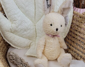 Kuscheltier Hase personalisiert mit Namen | Ostern | Geschenk zur Geburt | Geburtstag  | Stofftier