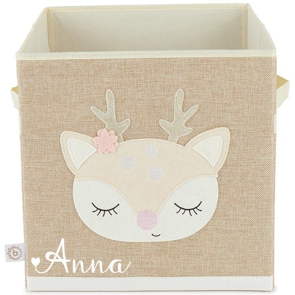 Storage box deer, Bieco storage box hedgehog customizable, storage box children, gift for a birth, birthday, baptism, Bieco