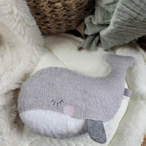 Cuddly toy whale personalized I Baby cuddly toy personalized I Baby gift birth, personalized cuddly toy, gift birth, fish image 3