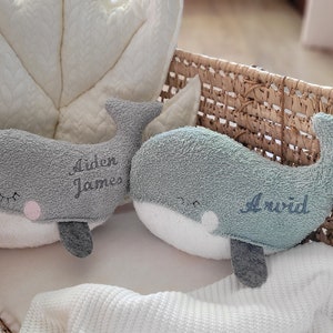 Cuddly toy whale personalized I Baby cuddly toy personalized I Baby gift birth, personalized cuddly toy, gift birth, fish image 7