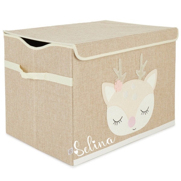 Aufbewahrungsbox Reh, Bieco Aufbewahrungsbox Reh personalisierbar, Aufbewahrungsbox Kinder, Geschenk zur Geburt, Geburtstag, Taufe, Bieco