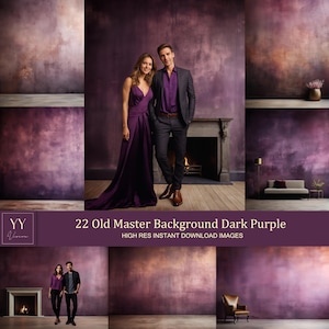 May include: A set of 22 high-resolution digital backgrounds featuring a dark purple colour with a textured, aged look. The backgrounds are ideal for photographers and graphic designers.