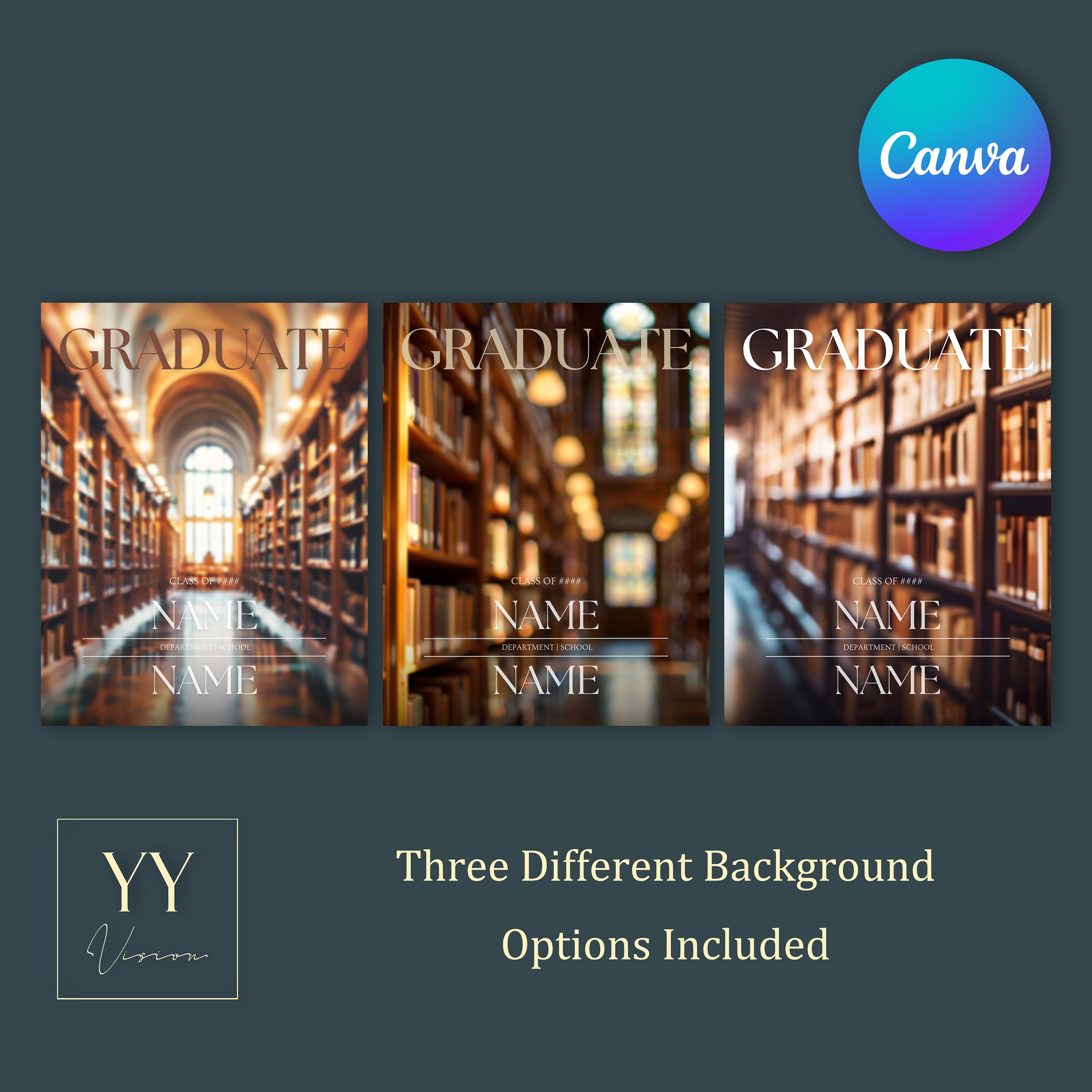 Soft Focus Graduation Library Canva Template for Posters Portraits ...