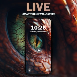 Red Dragon Eye Phone Live Wallpaper V2 | MP4 JPG for Android | Fantasy Theme | Mystical Aesthetic | Homescreen | Lockscreen