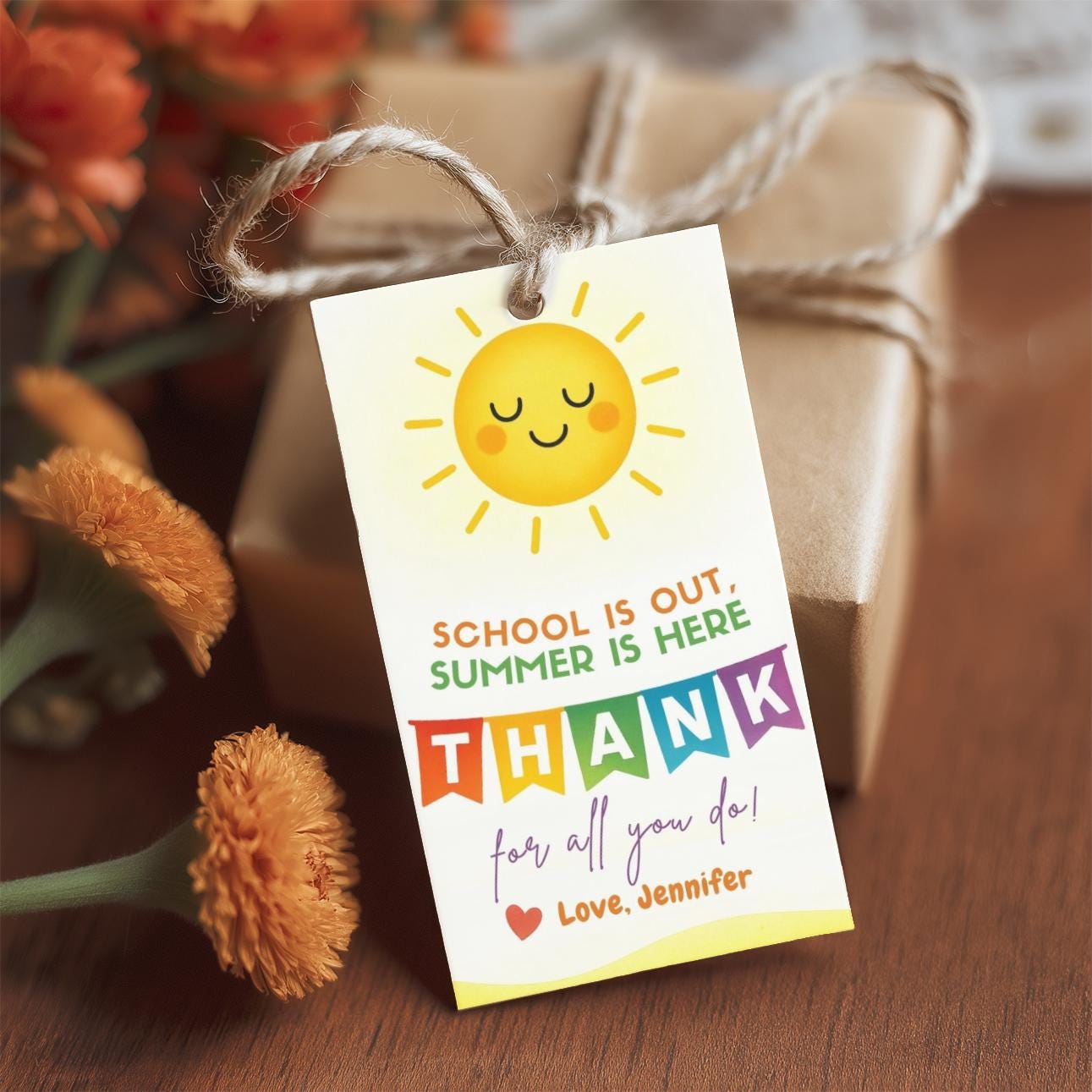 Editable Teacher Appreciation Week Gift Tag | Thank You Tag Printable ...