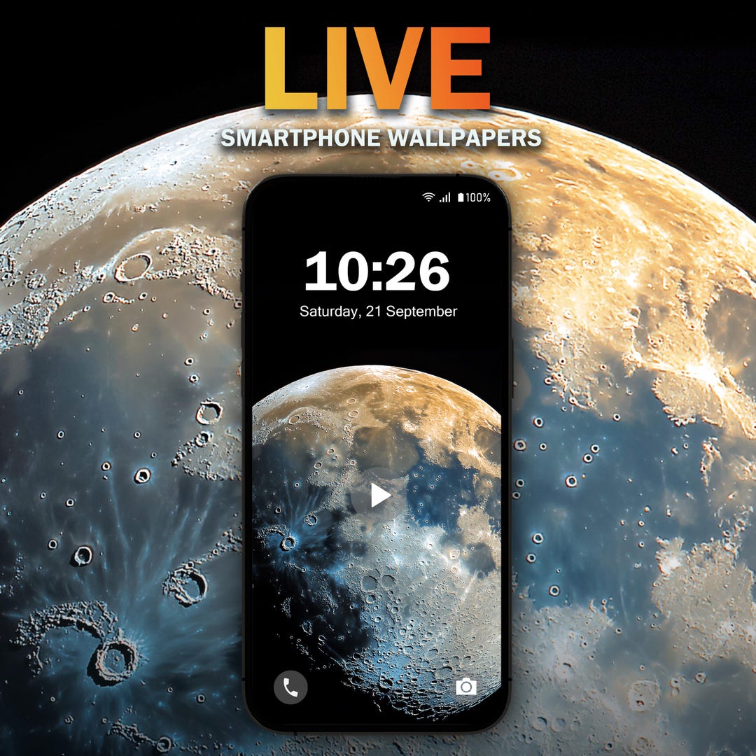 Moon Planet Aesthetic Phone Live Wallpaper V1 MP4 JPG for Android Space Theme Instant Download - Etsy Japan