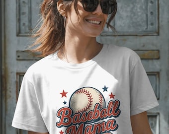 Baseball Mama PNG, Retro Baseball Mom Sublimation Design, Game Day Sports Mom Shirt PNG, Distressed Vintage Script Baseball Graphic V1