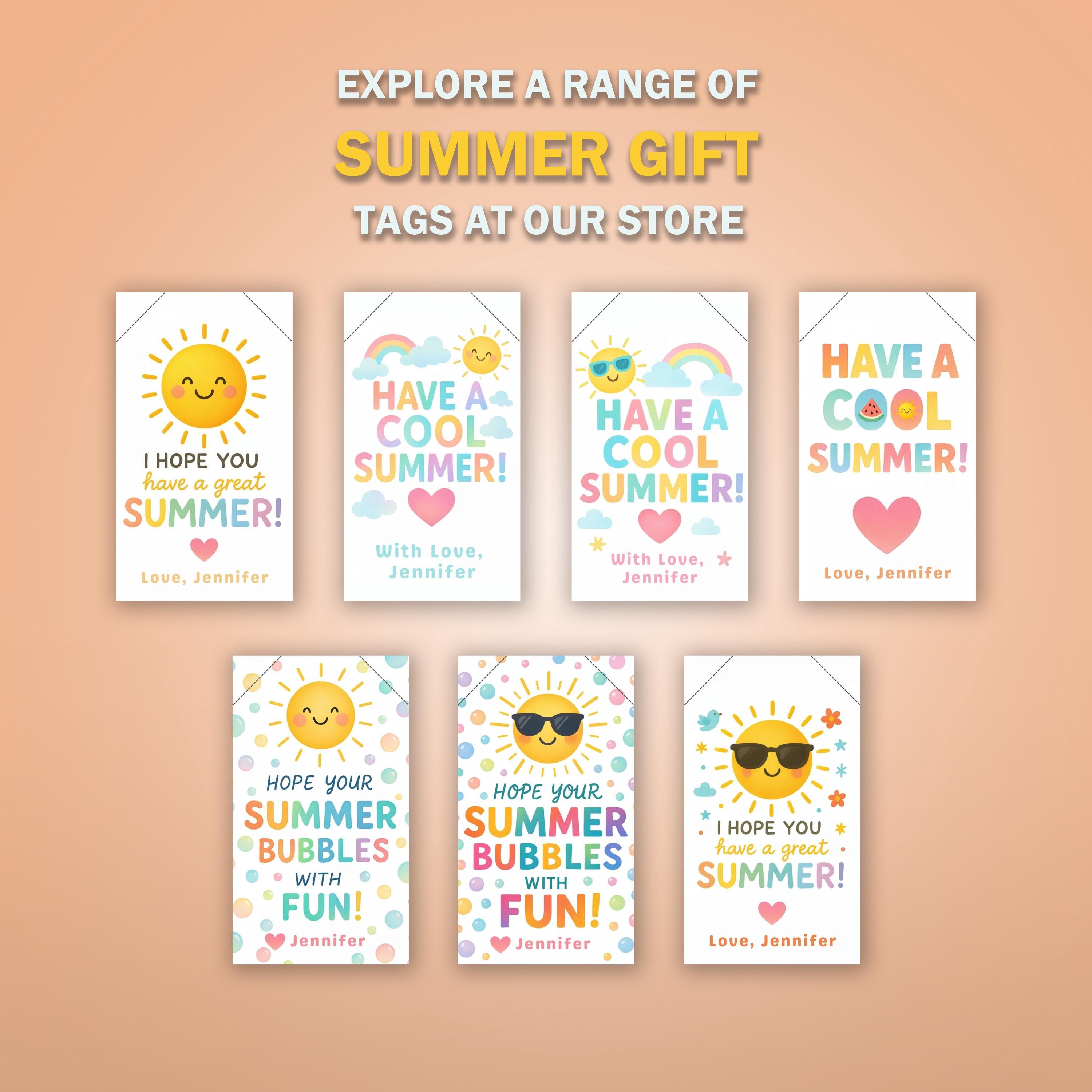Summer Gift Tag PNG, Have a Cool Summer Printable, Rainbow Sunshine End ...