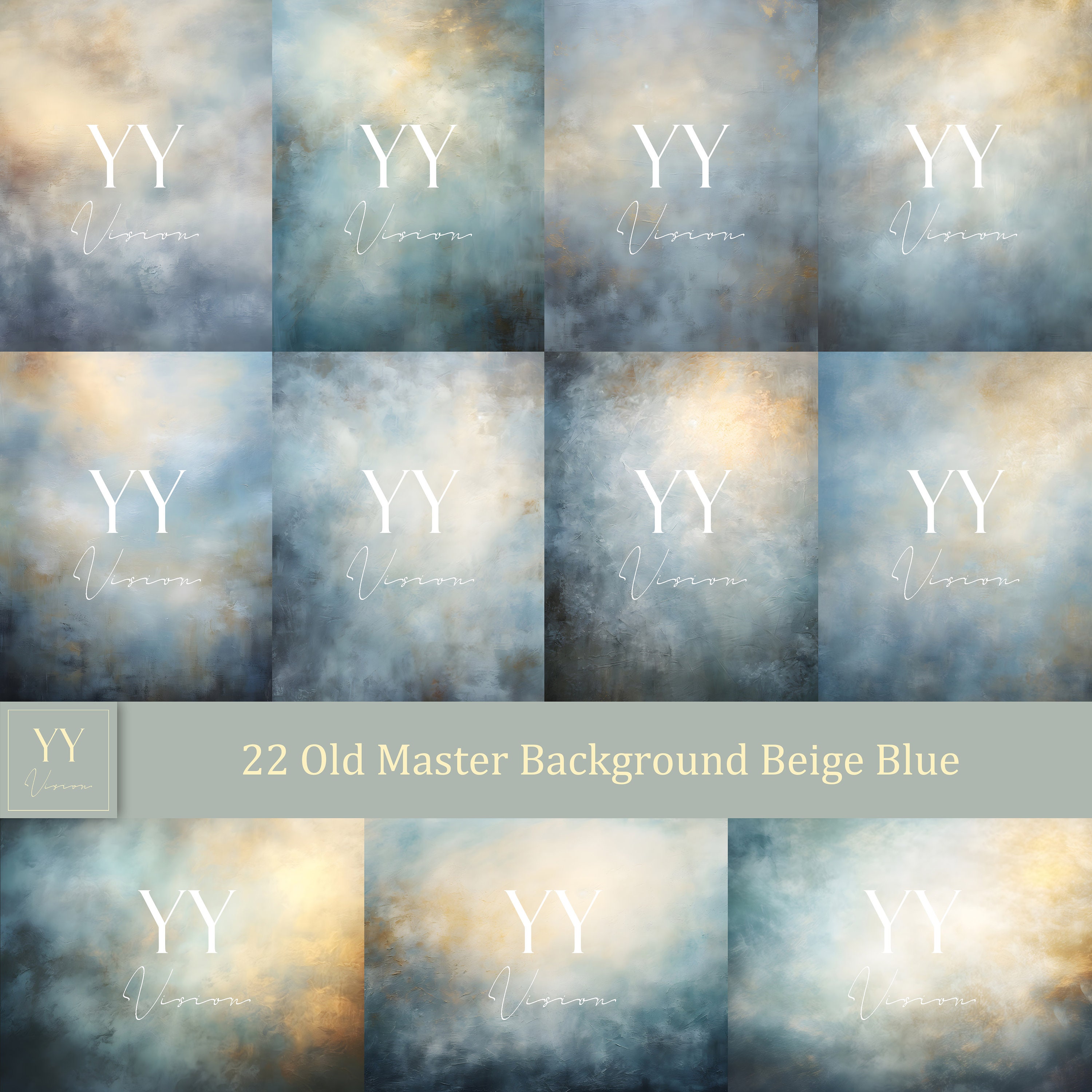 Master Background Design 22 Old Master Portrait Background Beige Blue Digital Backdrops - Etsy
