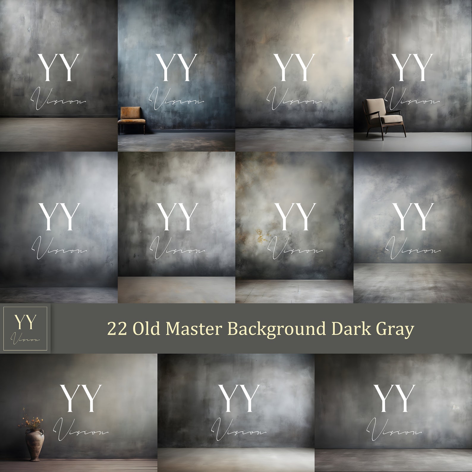 Master Background Design 22 Old Master Studio Background Dark Gray Digital Backdrops Sets for ...
