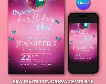 In My Birthday ERA Invitation Template V2 for Birthday Party | Editable Printable Digital Invitation | Canva template | Instant Download