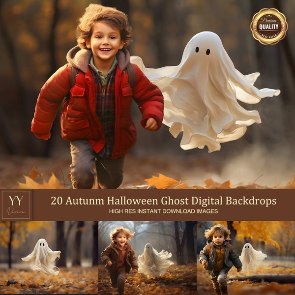 20 Autumn Halloween Ghost Digital Backdrops Sets for Holiday Seasonal Photography Fine Arts Studio Photoshop Background