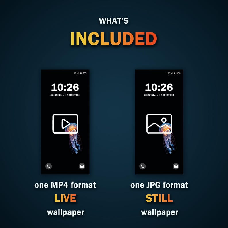 Jellyfish Black Background V1 Aesthetic Phone Live Wallpaper MP4 JPG