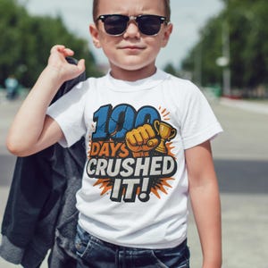 100 Days of School PNG – Embroidery Style Digital Design, 100th Day of School Shirt Graphic, Cute Classroom Sublimation File Download V7